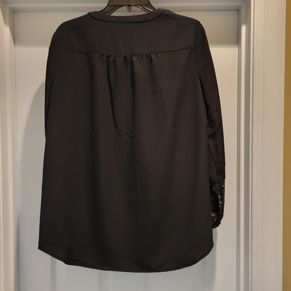 Kaari blue new with tags black with sequins top size large - Picture 2 of 6